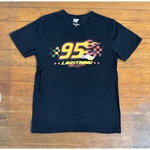 Disney Pixar Lightning McQueen Men’s T-Shirt – Small – Black – 100% Cotton